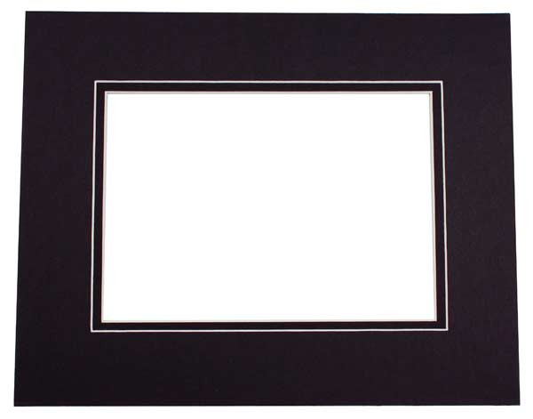 Passepartout Dubbeldik Zwart/Zwart 27,9x35,6cm met 20,6x27cm Venster (10 stuks) [MD20137]