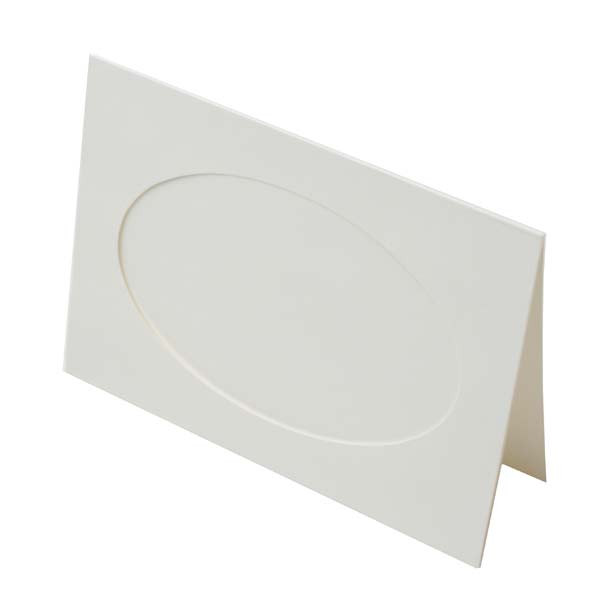 Kaarten met Frame Natuur 10,5x16,3cm Ovale uitsnede - Buitenmaat voor 12,5x17,5 print, 175g 14,3x21,6cm (25 stuks) [PJ41221]