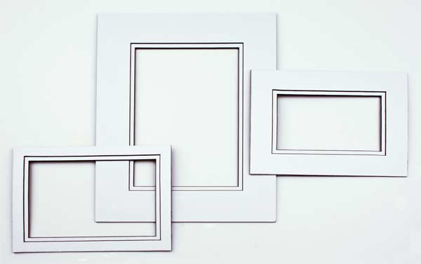 Passepartout Dubbeldik Wit/Zwart 40,6x50,8cm met 19x29cm Venster (10 stuks) [MD20198]