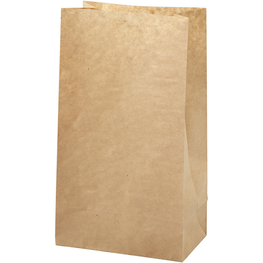 Papieren zakken, afm 15x9x27 cm,  50 gr, bruin, 100stuks [HOB-23392]