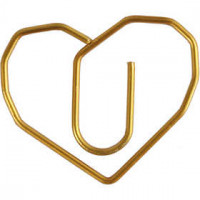 Clips, afm 30x20 mm, goud, hart, 6stuks [HOB-14210]