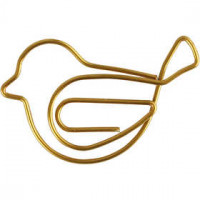 Clips, afm 32x40 mm, goud, vogel, 6stuks [HOB-14214]