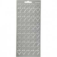 Stickers, vel 10x23 cm, zilver, harten, 1vel [HOB-170020]