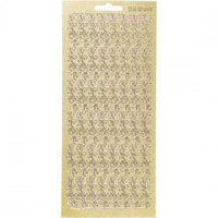 Stickers, vel 10x23 cm, goud, randen, 1vel [HOB-170060]