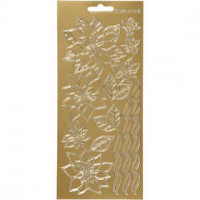 Stickers, vel 10x23 cm, goud, kerststerren, 1vel [HOB-170084]