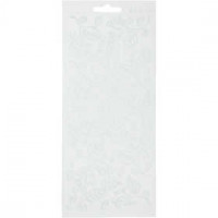 Stickers, vel 10x23 cm, wit, bladeren, 1vel [HOB-170126]