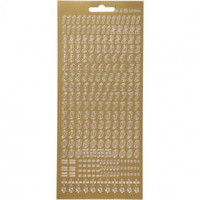 Stickers, vel 10x23 cm, goud, cijfers, 1vel [HOB-170212]