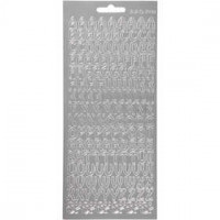 Stickers, vel 10x23 cm, zilver, alfabet, 1vel [HOB-170225]