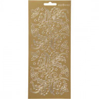 Stickers, vel 10x23 cm, goud, hulst, 1vel [HOB-170252]