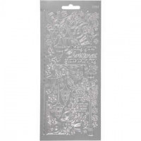 Stickers, vel 10x23 cm, zilver, lantaarnen, 1vel [HOB-170255]