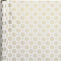 Cadeaupapier, b: 50 cm,  80 gr, wit, goud, tegels, 3m [HOB-191990]