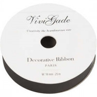 Cadeaulint, b: 18 mm, zwart, 25m [HOB-20022]