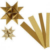 Papieren vlechtstroken, b: 15+25 mm, d: 6,5+11,5 cm, goud, glitter en glanzend, 40stroken, l: 44+78 cm [HOB-20776]
