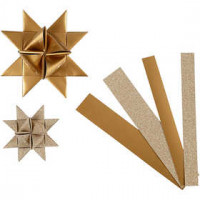 Papieren vlechtstroken, b: 15+25 mm, d: 6,5+11,5 cm, koper, glitter en glanzend, 40stroken, l: 44+78 cm [HOB-20777]