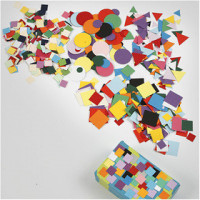 Karton mozaiek, afm 10+15+20 mm, diverse kleuren, 1assortim. [HOB-21015]