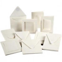 Passepartout kaarten, afm 12,5x12,5 cm, afm 10,5x15 cm, off-white, 50sets [HOB-21080]