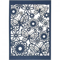 Lace Patterned cardboard, sheet 10.5x15 cm, 200 g, 10 pcs, blue [HOB-216914]