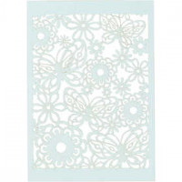 Lace Patterned cardboard, sheet 10.5x15 cm, 200 g, 10 pcs, light blue [HOB-216918]