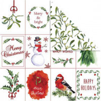 Design papier, vel 30,5x30,5 cm,  180 gr, , maretak, 5vellen [HOB-22523]