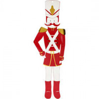 Nutcracker, H: 110 cm, W: 30 cm, 1 pc, white, gold, red [HOB-22593]