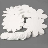 Bloemen, d: 20 cm,  400 gr, wit, 100stuks [HOB-23313]
