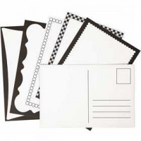 Postkaart, afm 10x15 cm,  300 gr, off-white, 50div [HOB-23350]
