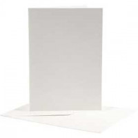 Kaarten & Enveloppen, afmeting kaart 12,5x17,5 cm, afmeting envelop 14x19 cm, off-white, 10sets [HOB-23706]