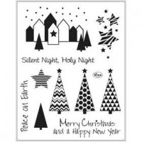 Stempels van silicone, vel 14x18 cm, stille nacht, 1vel [HOB-24426]