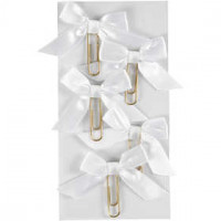 Metal Paperclips, size 40x70 mm, 5 pcs, white [HOB-247101]