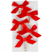 Metal Paperclips, size 40x70 mm, 5 pcs, red [HOB-247103]