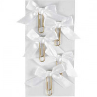 Metal Paperclips, size 40x70 mm, 5 pcs, white [HOB-247111]