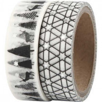 Masking Tape, b: 15 mm, , rendieren en patronen - folie, 2x4m [HOB-24771]