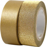 Masking tape, b: 15 mm, goud, 2rollen [HOB-25220]