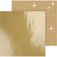 Design Papier, vel 30,5x30,5 cm,  120+128 gr, goud, 2vellen,  [HOB-26334]