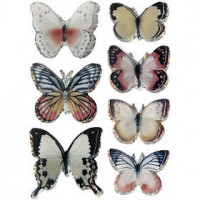 3D stickers, afm 26-48 mm, diverse kleuren, vlinders, 7stuks [HOB-27009]