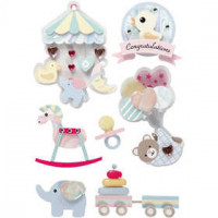 3D stickers, h: 25-70 mm, b: 20-55 mm, baby, 8stuks, dikte 7 mm [HOB-27095]