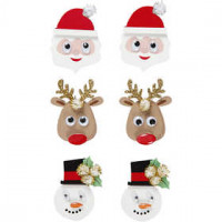 3D stickers, h: 40-45 mm, b: 26-35 mm, kerstfiguren, 6stuks, dikte 10 mm [HOB-27098]