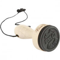 Houten stempel, d: 30 mm, h: 70 mm, "Smile it's your birthday", 1stuk [HOB-27566]