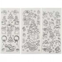 Stickervellen, vel 10x23 cm, 20 div vellen, zilver [HOB-28031]