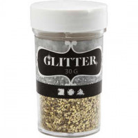 Glitter, afm 1-3 mm, goud, 30gr [HOB-28432]