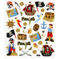 Fancy glitter stickers, vel 15x16,5 cm, piraten, 1vel [HOB-28911]