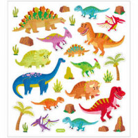 Stickers, vel 15x16,5 cm,  29 stuk, dinosaurussen, 1vel [HOB-29089]