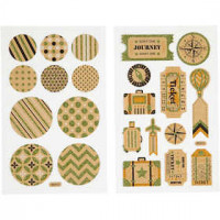Stickers, vel 10x16 cm, tassenlabels en cirkels, 4vellen [HOB-29106]
