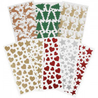 Glitter stickers, vel 10x24+12x18,5 cm, 8vellen [HOB-29113]