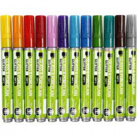 Glas- & Porseleinstiften, lijndikte: 2-4 mm, diverse kleuren, glitter - semi-dekkend, 72stuks [HOB-31313]
