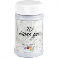 3D Glass Gel, zilver, glitter effect, 100ml [HOB-31734]