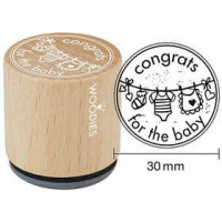 Wooden Stamp, D: 30 mm, H: 35 mm, 1 pc [HOB-32398]