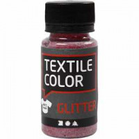 Textile Color, rood, glitter, 50ml [HOB-33673]