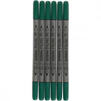 Textielstiften, lijndikte: 2,3+3,6 mm, 6 stuks, groen [HOB-34823]