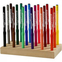 Colortime stift, lijndikte: 2 mm, diverse kleuren, inclusief houten blok, 1set [HOB-37363]